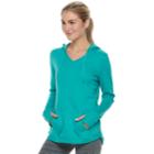 Women's Tek Gear V-neck Fleece Hoodie, Size: Small, Turquoise/blue (turq/aqua)