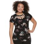 Juniors' Plus Size Candie's&reg; Cut-out Ladder Neck Top, Teens, Size: 2xl, Black