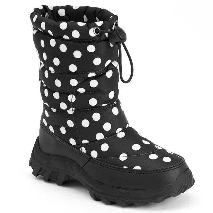 Itasca Snow Scamp Girls' Waterproof Winter Boots, Girl's, Size: 1, Black
