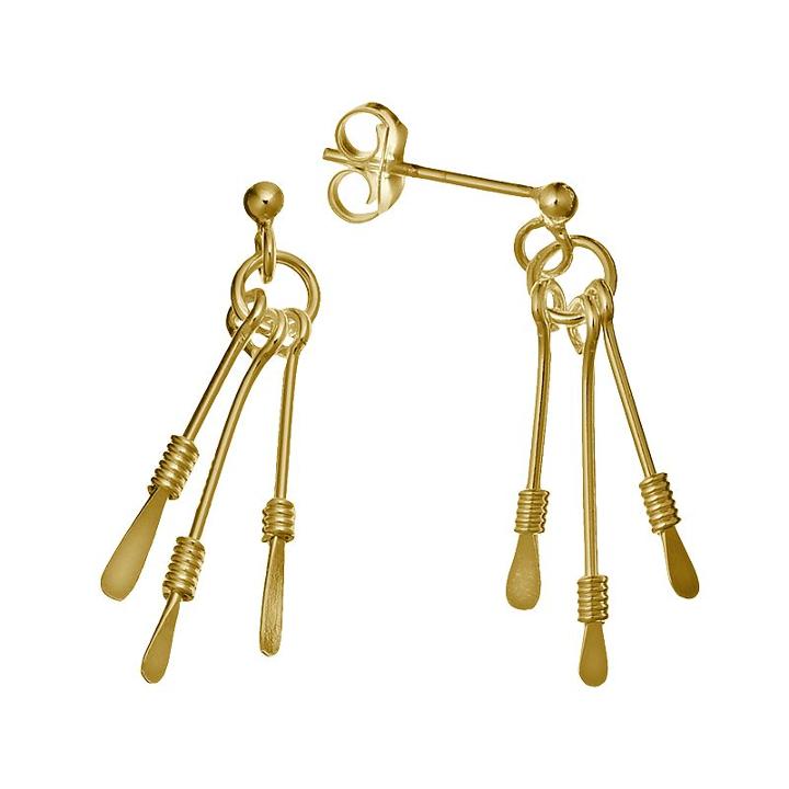 24k Gold-over-silver Paddle Drop Earrings, Women's, Yellow