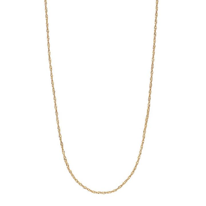 24k Gold Over Silver Singapore Chain Necklace - 18 In, Women's, Multicolor