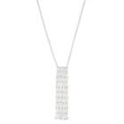 Simulated Crystal Fringe Necklace, Women's, Silver