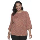 Plus Size Apt. 9&reg; Space-dyed Top, Women's, Size: 2xl, Med Brown