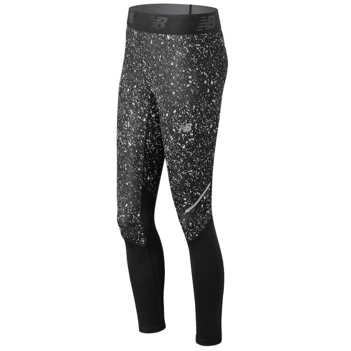 Women's New Balance Accelerate Printed Leggings, Size: Medium, Dark Grey