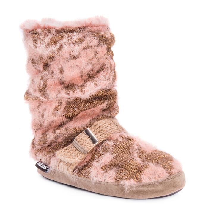Women's Muk Luks Lia Knit Boot Slippers, Size: Xl, Brown