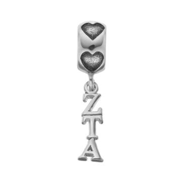 Logoart Sterling Silver Zeta Tau Alpha Sorority Charm, Women's, Grey