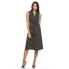 Women's Dana Buchman Crepe Fit & Flare Dress, Size: Xs, Beig/green (beig/khaki)