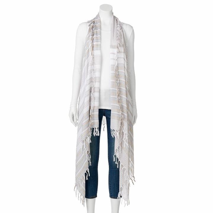 Sonoma Goods For Life&trade; Runner Striped Vest, Women's, Natural