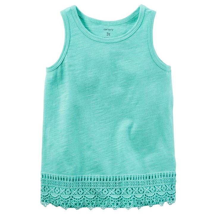 Girls 4-8 Carter's Crochet Trim Tank Top, Girl's, Size: 8, Turquoise/blue (turq/aqua)