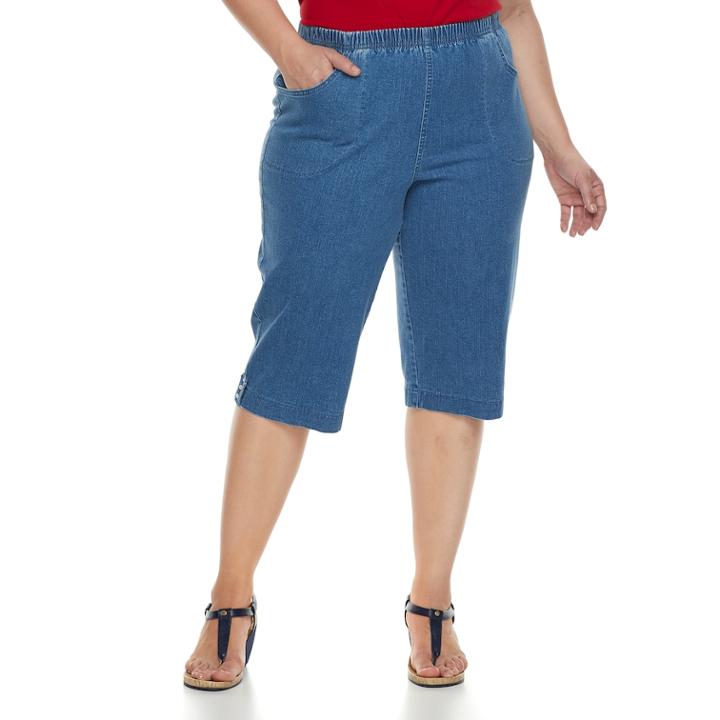 Plus Size Croft & Barrow&reg; Pull On Capris, Women's, Size: Regular, Blue