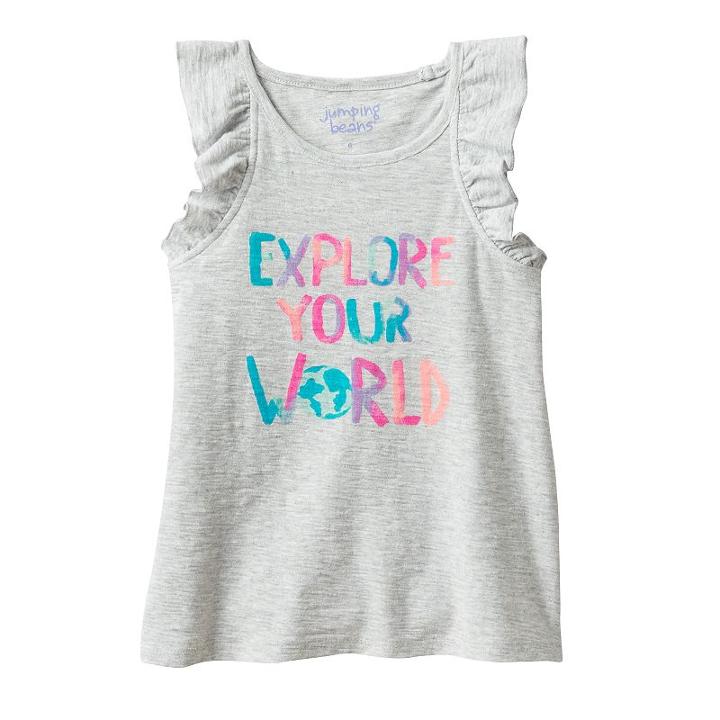 Girls 4-10 Jumping Beans&reg; Flutter Tank, Girl's, Size: 7, Light Grey