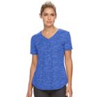Women's Tek Gear&reg; Easy Burnout V-neck Yoga Tee, Size: Small, Blue (navy)