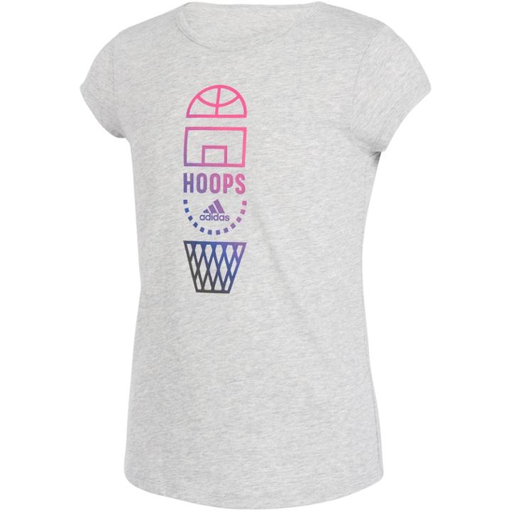 Girls 7-16 Adidas Hoops Graphic Tee, Size: Medium, Dark Grey