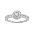 Hallmark Sterling Silver 1/3 Carat T.w. Diamond Halo Ring, Women's, Size: 6, White