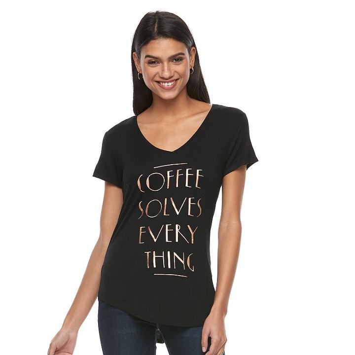 Apt. 9, Women's &reg; V-neck Graphic Tee, Size: Xl, Oxford