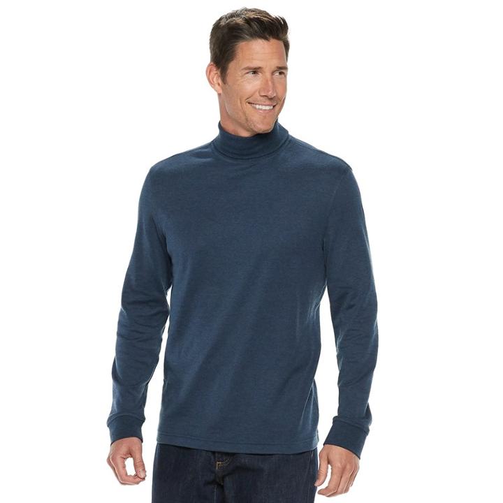 Men's Croft & Barrow&reg; Classic-fit Easy-care Interlock Turtleneck, Size: Xxl, Dark Blue