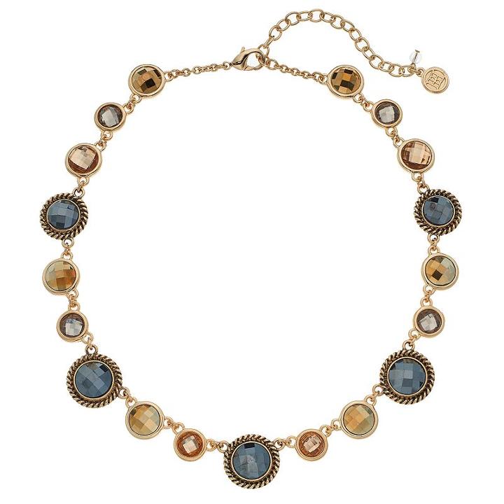 Dana Buchman Round Stone Station Necklace, Women's, Med Beige