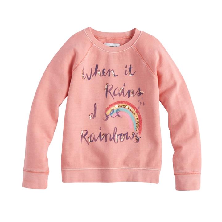 Girls 4-12 Sonoma Goods For Life&trade; Printed Crew, Size: 6, Light Pink