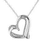Stella Grace Sterling Silver Heart Pendant Necklace, Women's, Size: 18, White