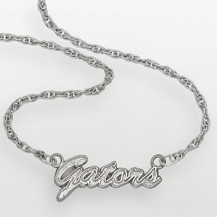 Florida Gators Sterling Silver Script Pendant, Women's, Size: 18, Grey