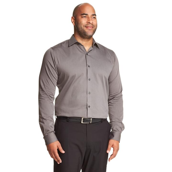 Big & Tall Van Heusen Classic-fit Easy-care Button-down Shirt, Men's, Size: 3xl Tall, Grey