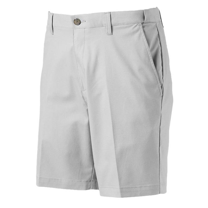Men's Croft & Barrow&reg; True Comfort Classic-fit Stretch Flat Front Shorts, Size: 36, Light Grey