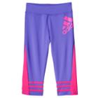 Girls 4-6x Adidas Climalite Colorblocked Capri Leggings, Girl's, Size: 6, Brt Purple