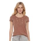 Women's Sonoma Goods For Life&trade; Embroidered Eyelet Tee, Size: Xxl, Med Brown