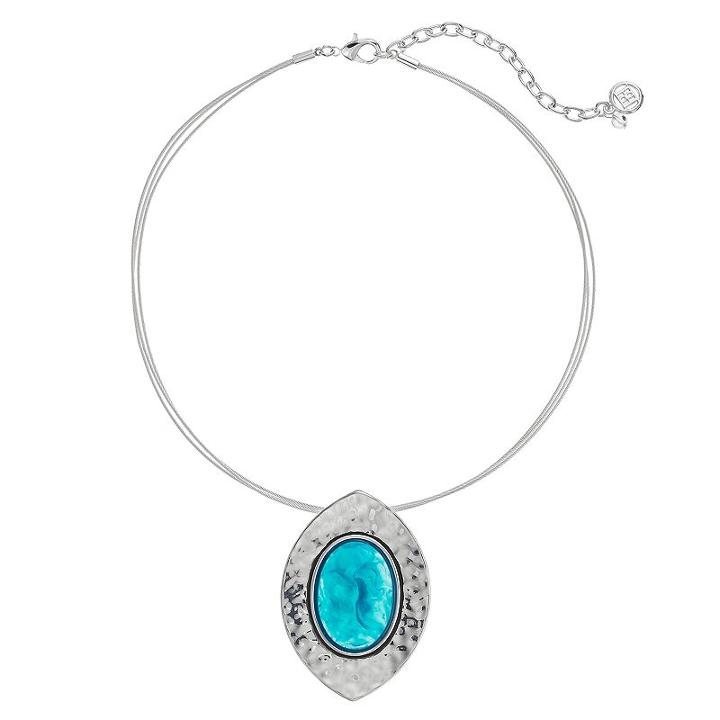Dana Buchman Aqua Cabochon Pendant Necklace, Women's, Turq/aqua