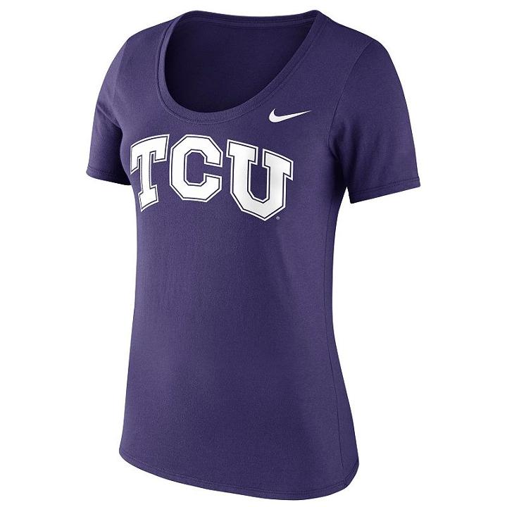 Women's Nike Tcu Horned Frogs Logo Scoopneck Tee, Size: Large, Purple