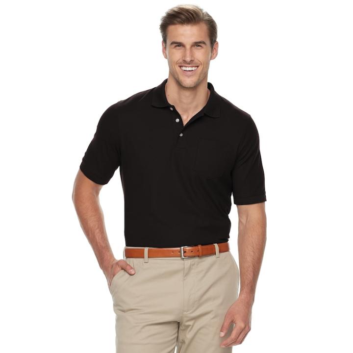 Big & Tall Croft & Barrow&reg; Classic-fit Easy-care Pique Performance Pocket Polo, Men's, Size: 2xb, Black