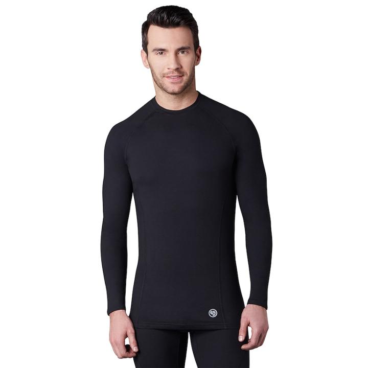 Men's Climatesmart Medium Weight Performance Base Layer Crewneck Top, Size: Xxl, Black