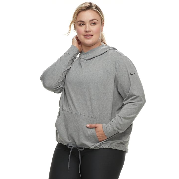 Plus Size Nike Funnel Neck Hoodie, Women's, Size: 2xl, Grey