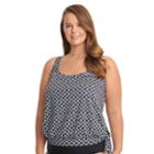 Plus Size Upstream Blouson Tankini Top, Women's, Size: 26 W, Oxford
