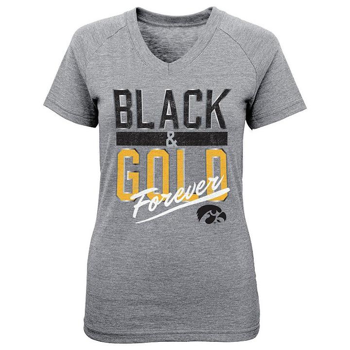 Girls 7-16 Iowa Hawkeyes Palladium Tee, Girl's, Size: L(14), Grey