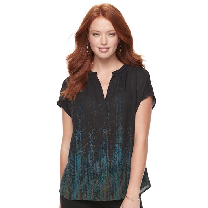 Women's Apt. 9&reg; Dolman Crepe Blouse, Size: Medium, Black