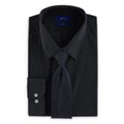 Men's Apt. 9&reg; Slim-fit Stretch Spread-collar Dress Shirt & Tie Set, Size: M-32/33, Black