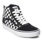 Vans Ward Hi Checkerboard Men's Skate Shoes, Size: Medium (9.5), Black