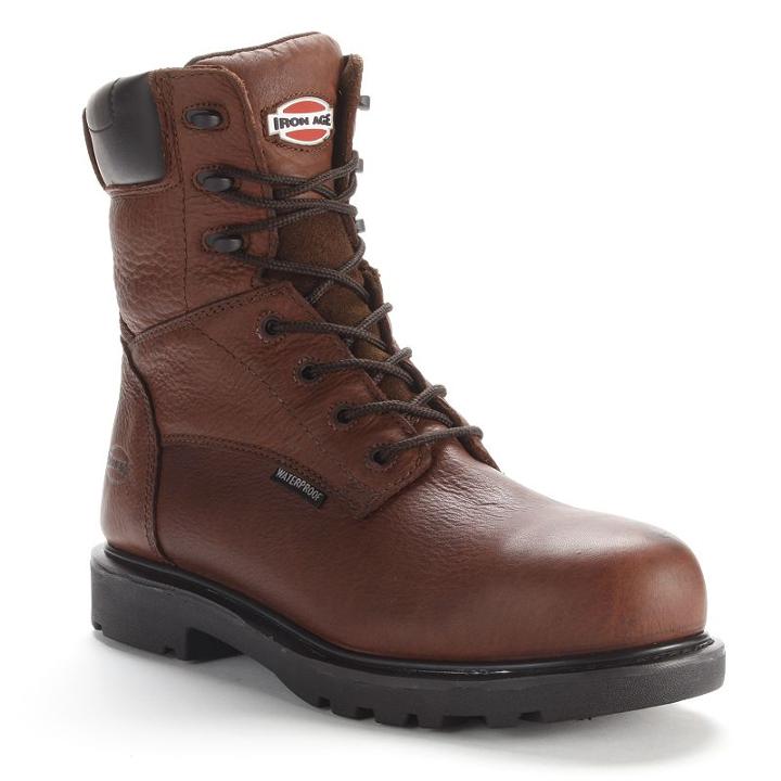 Iron Age Men's Steel-toe Waterproof Work Boots, Size: Medium (6.5), Brown