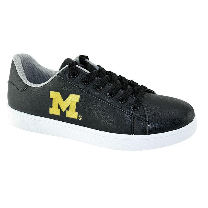 Men's Michigan Wolverines Oxford Tennis Shoes, Size: 10, Black