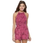 Juniors' Mudd&reg; Smocked Halter Romper, Girl's, Size: Xl, Pink