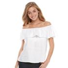 Women's Harve Benard Linen Off-the-shoulder Top, Size: Small, White
