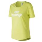 Women's New Balance Graphic Tech Short Sleeve Tee, Size: Large, Lt Yellow