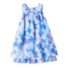 Girls 4-6x Blueberi Boulevard Abstract Butterfly Dress, Girl's, Size: 4, Blue