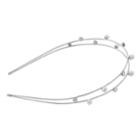 Lc Lauren Conrad Simulated Pearl & Crystal Double Headband, Women's, Silver
