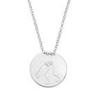 Boston Red Sox Sterling Silver Disc Pendant Necklace, Women's, Size: 16, Grey