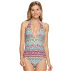 Women's Chaps Tribal Halter One-piece Swimsuit, Size: 8, Ovrfl Oth