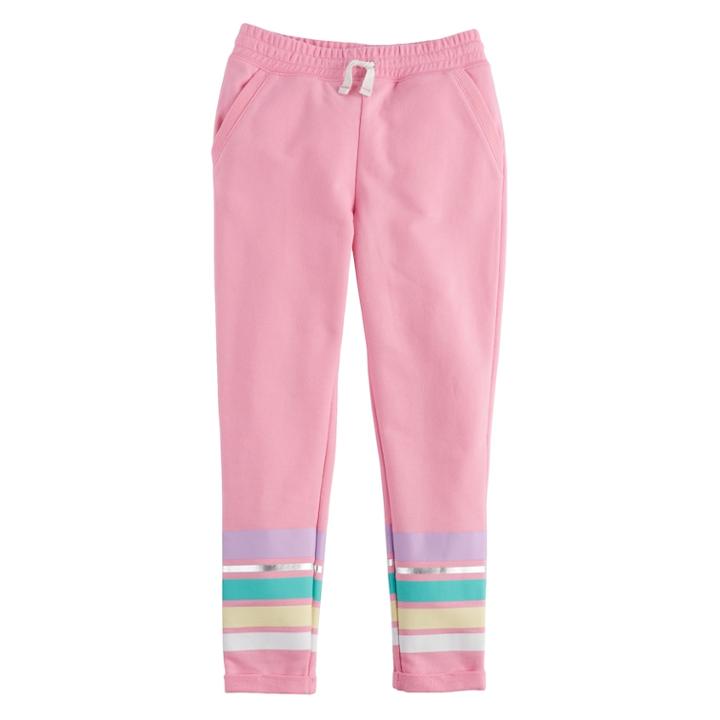 Girls 4-10 Jumping Beans&reg; French Terry Cuffed Jogger Pants, Size: 10, Brt Pink
