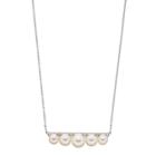Simply Vera Vera Wang Sterling Silver Freshwater Cultured Pearl & 1/10 Carat T.w. Diamond Bar Necklace, Women's, Size: 17, White