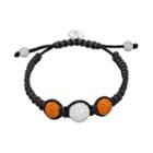 Syracuse Orange Crystal Ball & Sterling Silver Team Logo Slipknot Bracelet, Women's